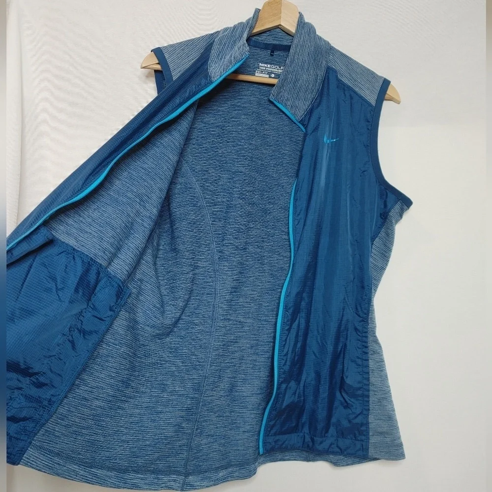 Nike Golf Women's Hyperflight Tour Performance Full Zip Vest‎ Large L Blue Teal